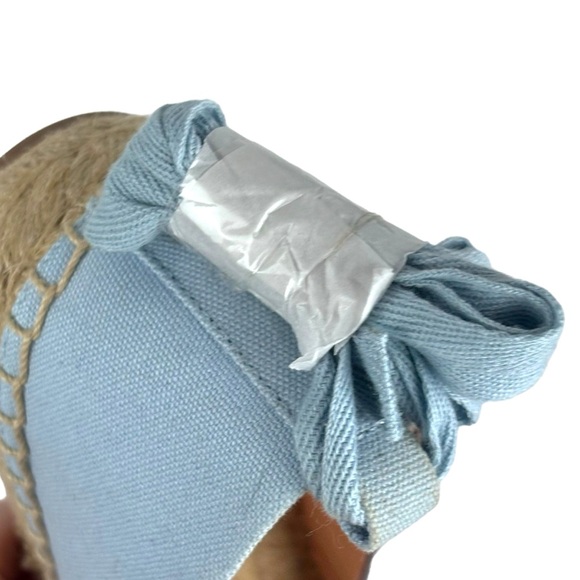 J. CREW ZX894 FADED CHAMBRAY BLUE CANVAS CLASSIC ANKLE TIE ESPADRILLE FLATS - Picture 10 of 13